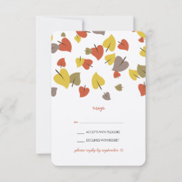 Falling Leaves RSVP Card Kaartje