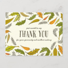Falling Leaves Thanksgiving Dank u Briefkaart
