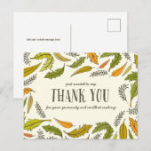 Falling Leaves Thanksgiving Dank u Briefkaart (Voorkant / Achterkant)