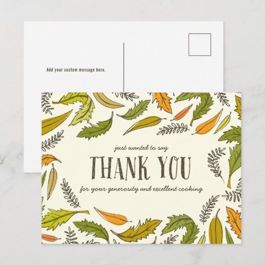 Falling Leaves Thanksgiving Dank u Briefkaart (Voorkant / Achterkant)