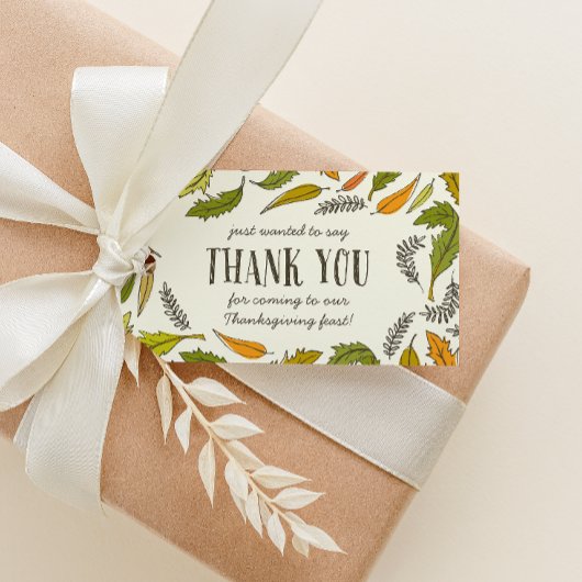 Falling Leaves Thanksgiving Dank u Cadeaulabel