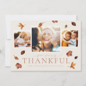 Falling Leaves Thanksgiving Photo Card Feestdagenkaart (Voorkant)