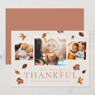 Falling Leaves Thanksgiving Photo Card Feestdagenkaart