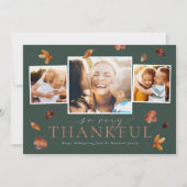 Falling Leaves Thanksgiving Photo Card Feestdagenkaart (Voorkant)