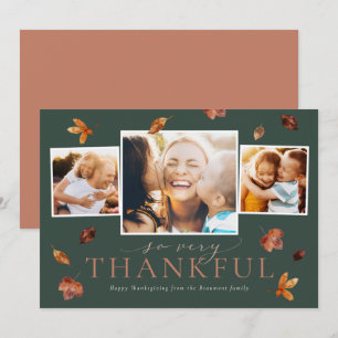 Falling Leaves Thanksgiving Photo Card Feestdagenkaart