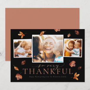 Falling Leaves Thanksgiving Photo Card Feestdagenkaart