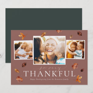 Falling Leaves Thanksgiving Photo Card Feestdagenkaart