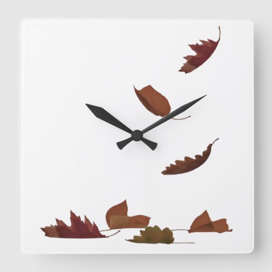 Falling Leaves Vierkante Klok (Voorkant)