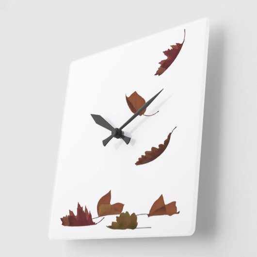 Falling Leaves Vierkante Klok (Hoek)