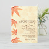 Falling Leaves Wedding Invitations Kaart (Staand voorkant)