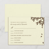 Falling Leaves Wedding RSVP/Response Cards (bruin) RSVP Kaartje (Voorkant / Achterkant)