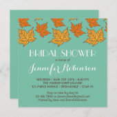 Falling Maple Leaves Bridal Shower Kaart (Voorkant / Achterkant)