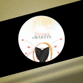 Falling Melody Poetic Watercolor Wedding Sticker