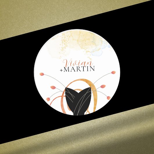 Falling Melody Poetic Watercolor Wedding Sticker