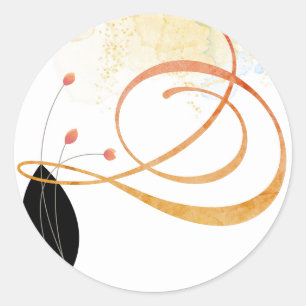Falling Melody Poetic Waterverf Wedding Sticker