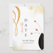 Falling Melody Waterverf Floral Save the Date Kaart (Voorkant)