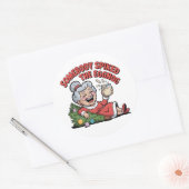 FALLING ON THE CHRISTMAS TREE  RONDE STICKER (Envelop)