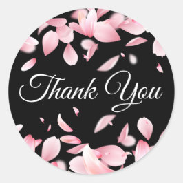 Falling Petals Dank u Ronde Sticker