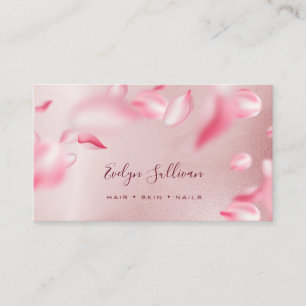 Falling Petals Roos Gold Foil visitekaartje