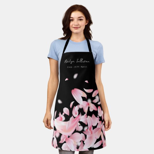 Falling petals schort voor schoonheidsspecialist (Gedragen)