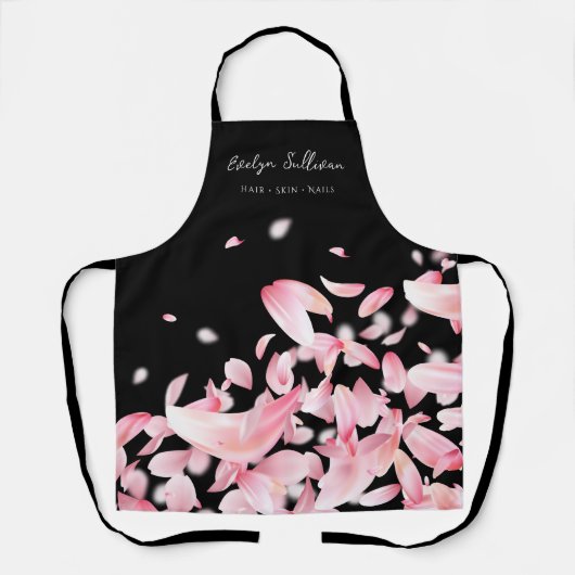 Falling petals schort voor schoonheidsspecialist (Voorkant)