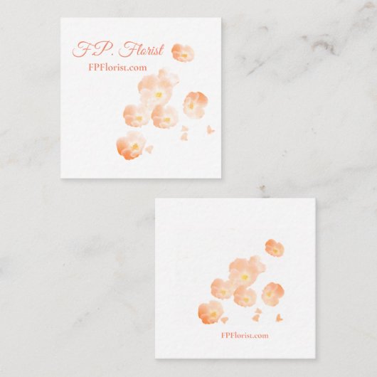 Falling Petals Vierkante Visitekaartje (Voorkant / Achterkant)
