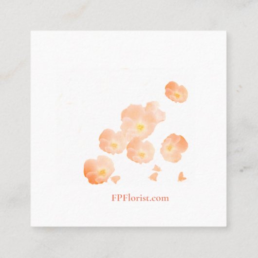 Falling Petals Vierkante Visitekaartje (Achterkant)