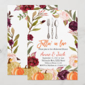 Falling Pumpkin Rehearsal Dinner Invite Kaart (Voorkant / Achterkant)