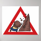 Falling Rocks Road Sign Poster (Voorkant)