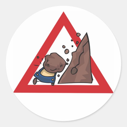 Falling Rocks Road Sign Stickers (Voorkant)