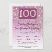 Falling Roos Gold Glitter 100ste verjaardagsfeestj Kaart (Voorkant)