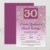 Falling Roos Gold Glitter 30e verjaardagsfeestje Kaart (Voorkant / Achterkant)