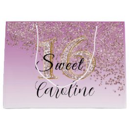 Falling Roos Gold Glitter Sweet 16 Birthday Groot Cadeauzakje
