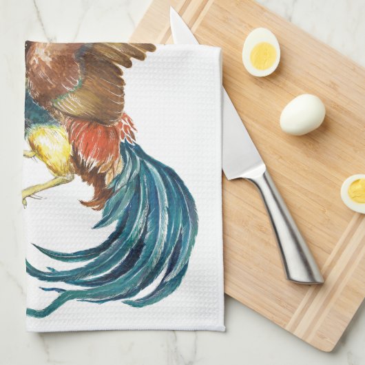 Falling Rooster Theedoek (Quarter Fold)