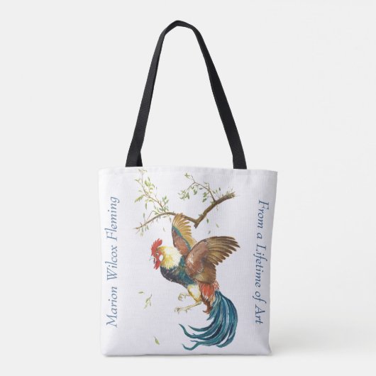 Falling Rooster Tote Bag (Achterkant)