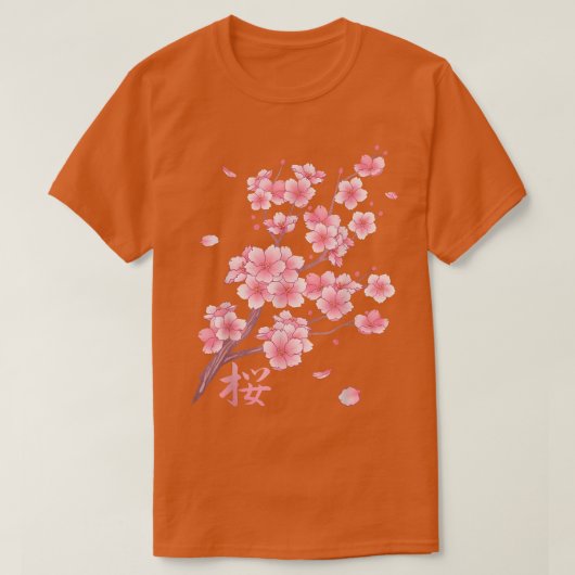 Falling Sakura Cherry Blossom T-shirt (Design voorkant)