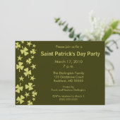 Falling Shamrocks & Stars Party Kaart (Staand voorkant)