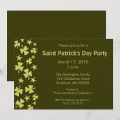 Falling Shamrocks & Stars Party Kaart (Voorkant / Achterkant)