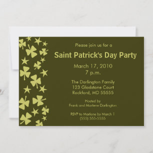 Falling Shamrocks & Stars Party Kaart