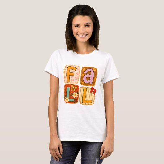 Falling shirts|Fall festivities|Fall patchwork die T-shirt (Voorkant volledig)