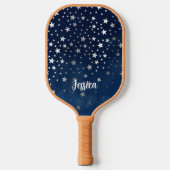 Falling Silver Stars Celestial Custom Pickleball Paddle (Voorkant)