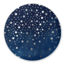 Falling Silver Stars Celestial Keramische Knop