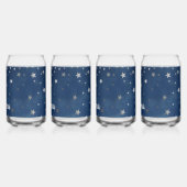 Falling Silver Stars Celestial Personalized Blikvorm Glas (Achterkant)