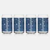Falling Silver Stars Celestial Personalized Blikvorm Glas (Rechts)