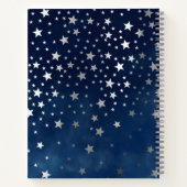 Falling Silver Stars Celestial Personalized Bullet Notitieboek (Achterkant)