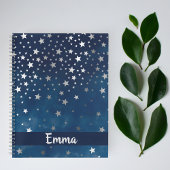 Falling Silver Stars Celestial Personalized Bullet Notitieboek