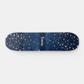 Falling Silver Stars Celestial Personalized Persoonlijk Skateboard (Horizontaal)