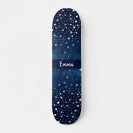 Falling Silver Stars Celestial Personalized Persoonlijk Skateboard
