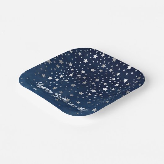 Falling Silver Stars Persoonlijk Papieren Bordje (Gebogen)