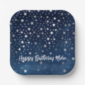 Falling Silver Stars Persoonlijk Papieren Bordje (Voorkant)